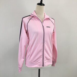 ADIDAS Pink Black Striped Long Sleeve Tracksuit Jacket